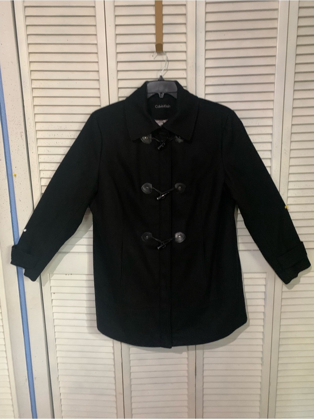 Calvin Klein Wool Double Breasted Toggle Style Pea Coat XL
